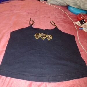 Dream Modes Leopard Heart Black Tank Top